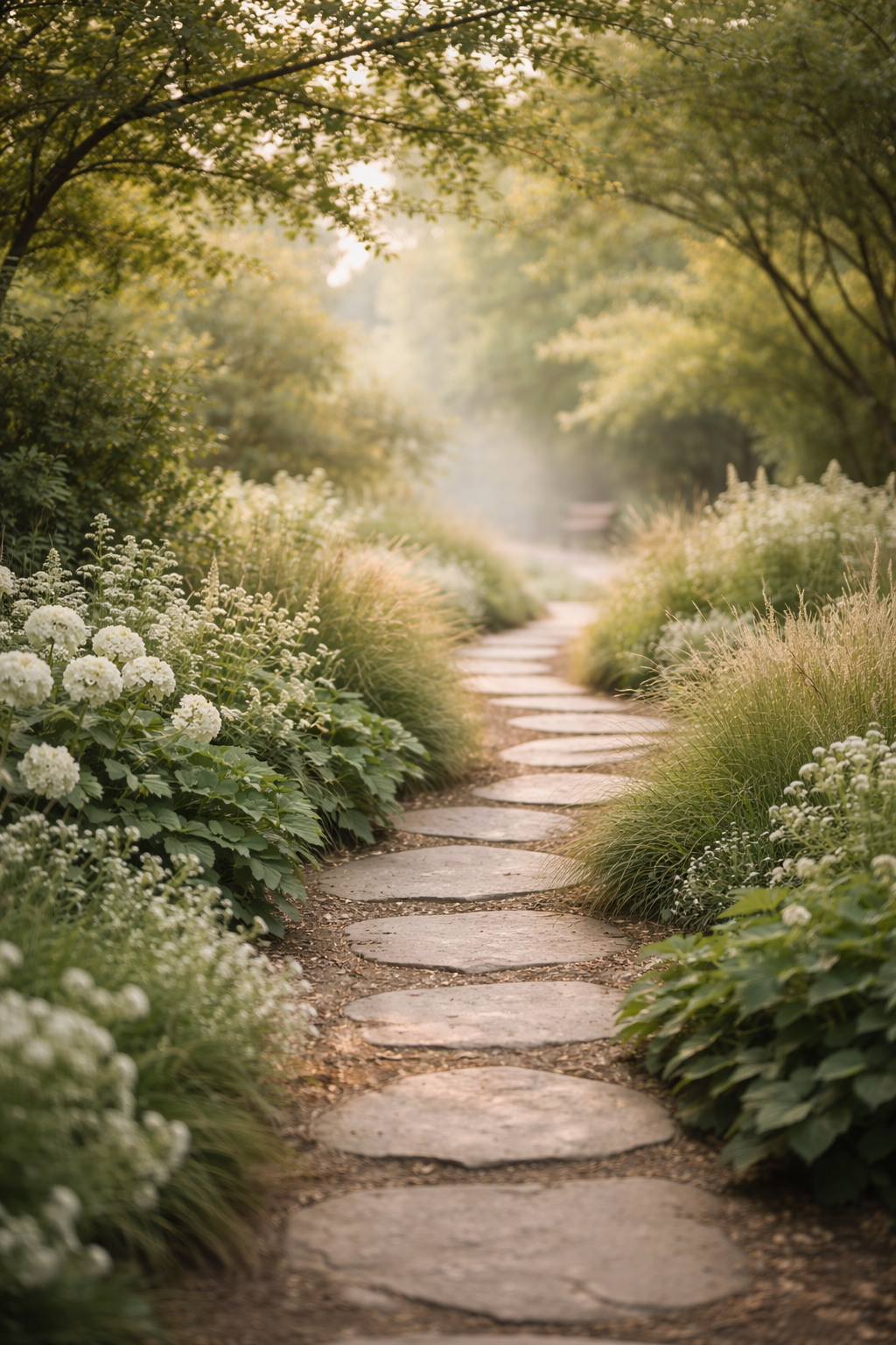 Peaceful path representing new habits and forward movement